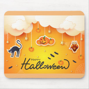 Happy Halloween over the Clouds Mouse Mat