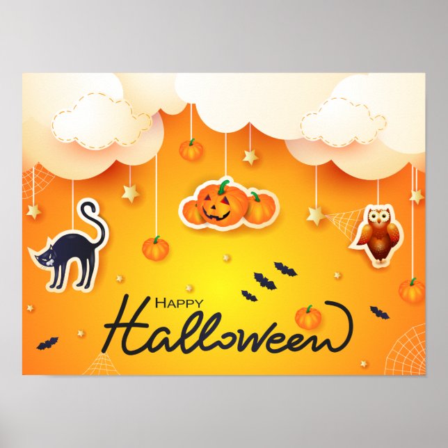 Happy Halloween over the Clouds Poster (Front)