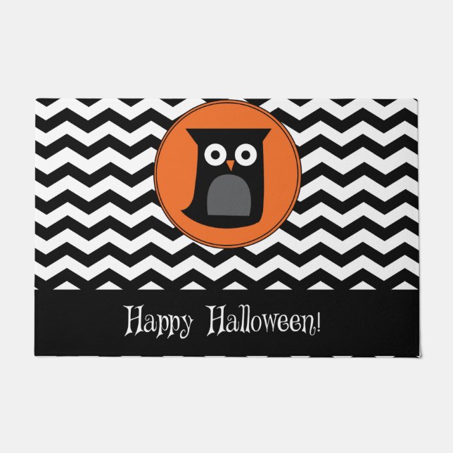 Happy Halloween Owl Doormat (Front)