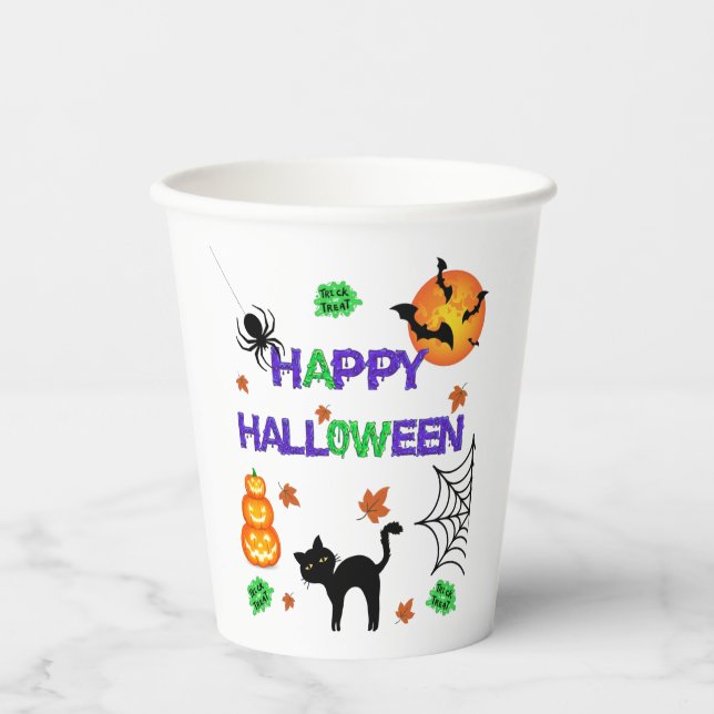 Happy Halloween Paper Cups (Front)