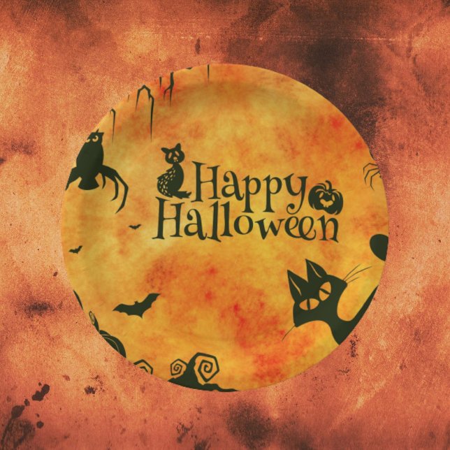 Happy Halloween Paper Party Plates (Creator Uploaded)