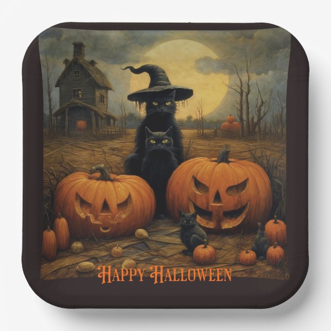 Happy Halloween Paper Plate (Front)