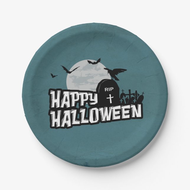 Happy Halloween Paper Plate (Front)