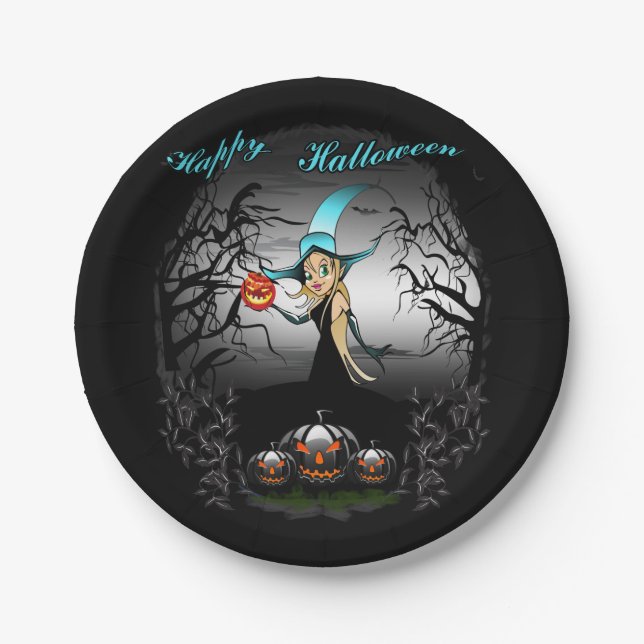 Happy Halloween Paper Plate (Front)