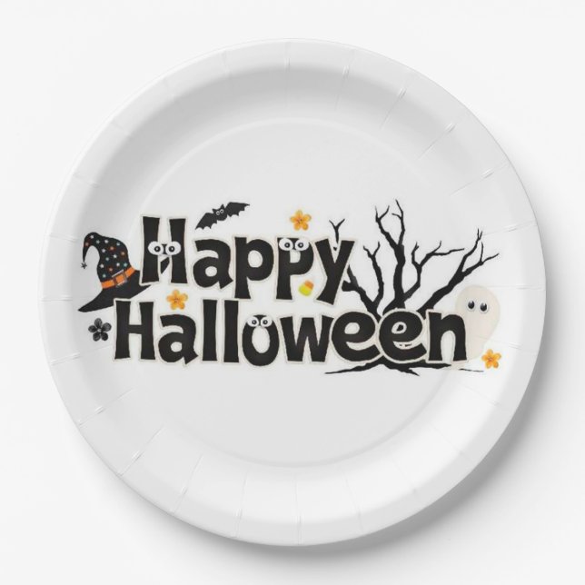Happy Halloween Paper Plate (Front)