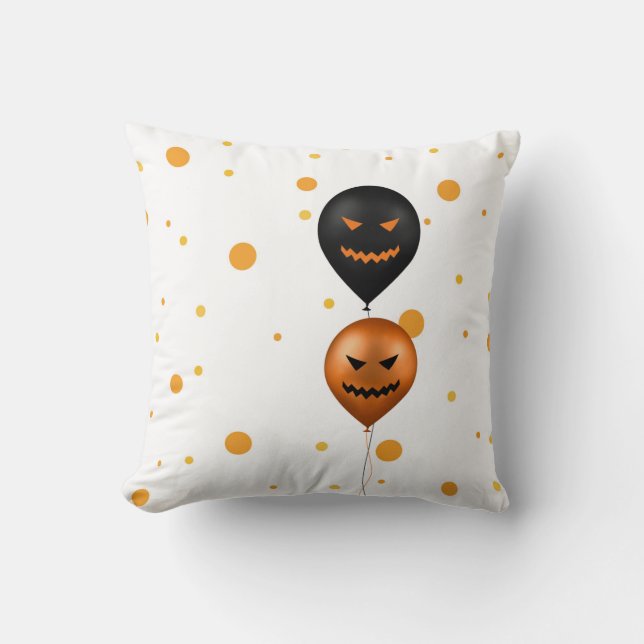 Happy Halloween Party Balloons Cushion (Front)