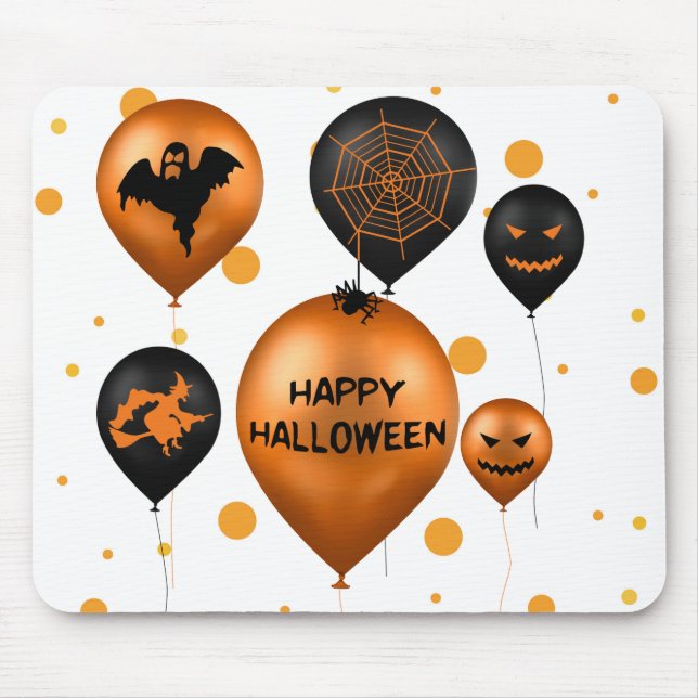 Happy Halloween Party Balloons Mouse Mat (Front)
