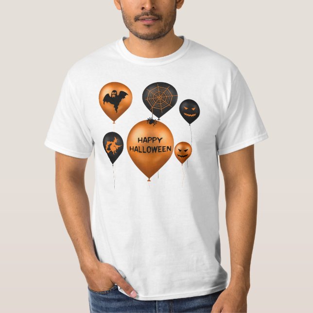 Happy Halloween Party Balloons T-Shirt (Front)
