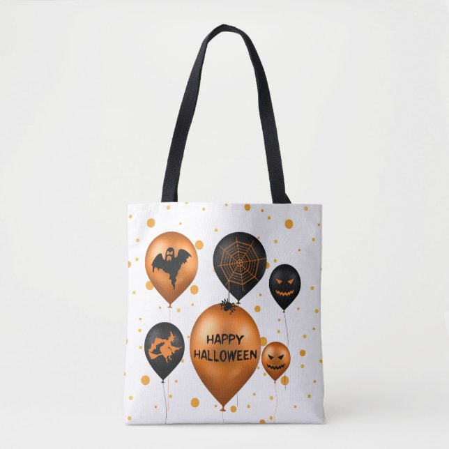 Happy Halloween Party Balloons Tote Bag (Front)