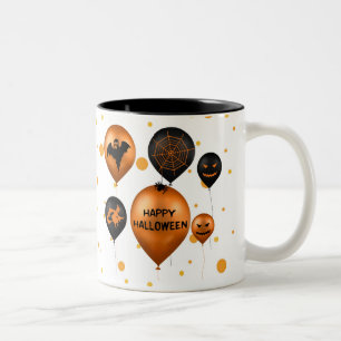 Happy Halloween Party Balloons Two-Tone Coffee Mug