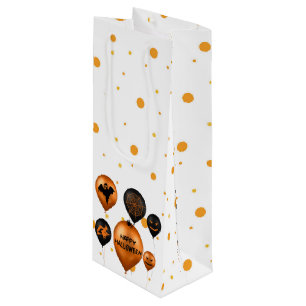 Happy Halloween Party Balloons Wine Gift Bag