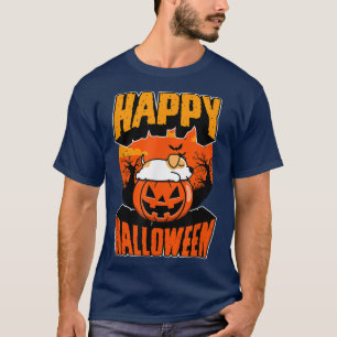 Happy Halloween Party Cute Napping Kawaii Pitbull  T-Shirt
