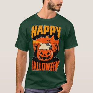 Happy Halloween Party Cute Napping Kawaii Pug Dog  T-Shirt