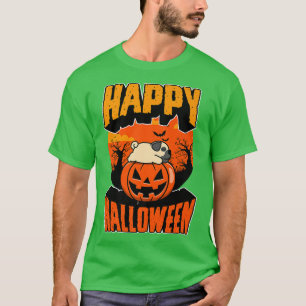 Happy Halloween Party Cute Napping Kawaii Pug Dog T-Shirt