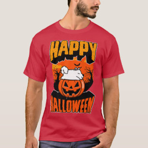 Happy Halloween Party Cute Napping Kawaii Siberian T-Shirt