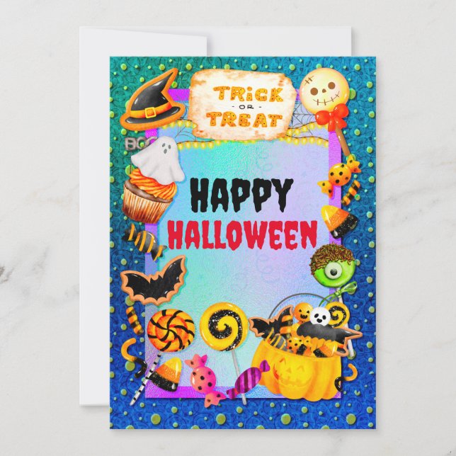 Happy Halloween party filled with trick-or-treat (Front)