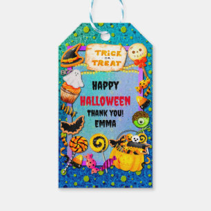 Happy Halloween party filled with trick-or-treat Gift Tags