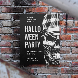 Happy Halloween    Party Hipster Skeleton Postcard