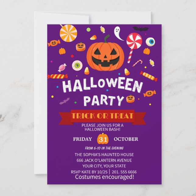 Happy Halloween Party Invitation (Front)