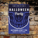 Happy Halloween |  Party Invitation Blue Skeleton Postcard<br><div class="desc">Happy Halloween |  Party Invitation Blue Skeleton</div>
