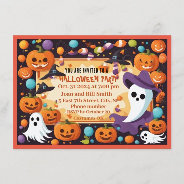 Happy Halloween Party Invitation Card (Front)
