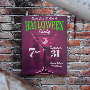 Happy Halloween    Party Invitation Martini Glass