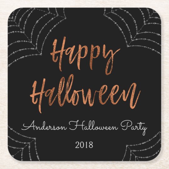 Happy Halloween Party Modern Halloween Coasters