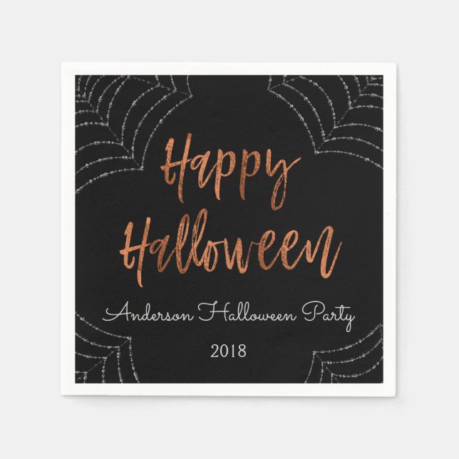 Happy Halloween Party Modern Halloween Napkins (Front)