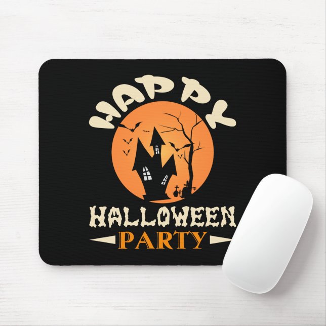  Happy Halloween Party  Mouse Mat (With Mouse)