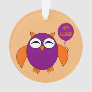 Happy Halloween Party Owl Acrylic Ornament