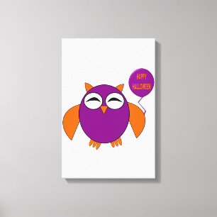 Happy Halloween Party Owl Canvas Print