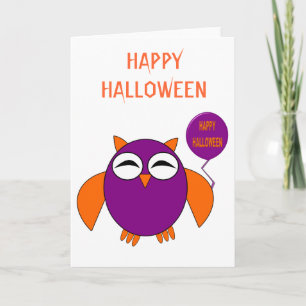 Happy Halloween Party Owl Custom Card