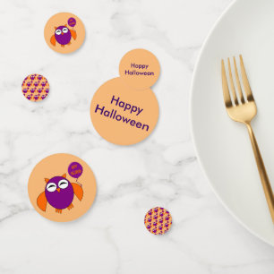 Happy Halloween Party Owl Custom Table Confetti