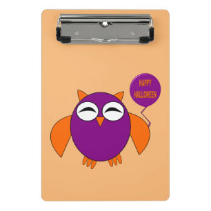 Happy Halloween Party Owl Mini Clipboard