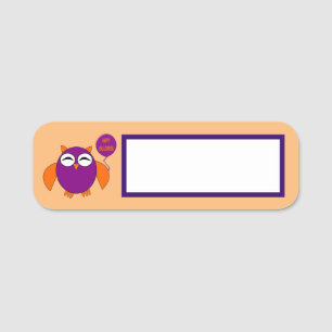 Happy Halloween Party Owl Name Tag