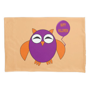 Happy Halloween Party Owl Pillowcase
