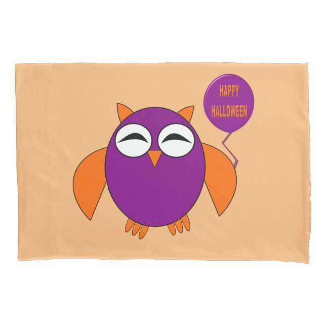 Happy Halloween Party Owl Pillowcase (Front)