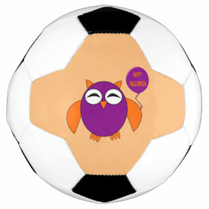 Happy Halloween Party Owl Soccer Ball