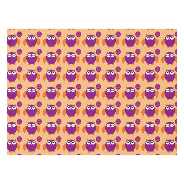 Happy Halloween Party Owl Tablecloth (Front (Horizontal))