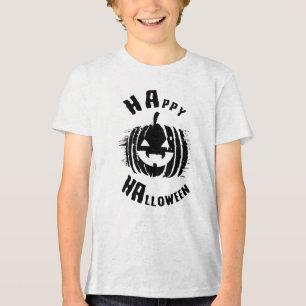 Happy Halloween Party Pumpkin Tri-Blend Shirt