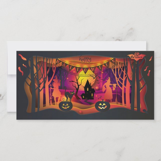 Happy Halloween Party "Treat or Trick" Card (Front)