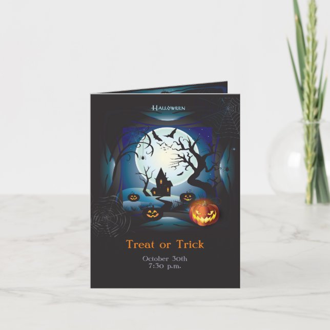 Happy Halloween Party "Treat or Trick" Magical Invitation (Front)