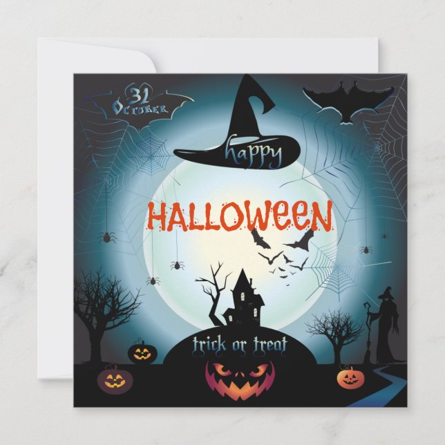 Happy Halloween Party "Treat or Trick" Magical Invitation (Front)