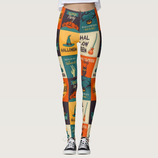 Happy Halloween Pattern Leggings (Front)