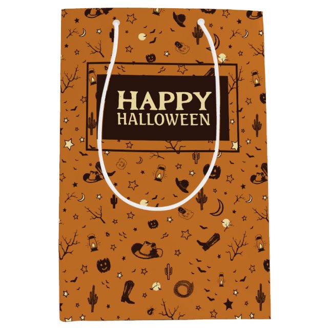 happy halloween pattern medium gift bag (Front)