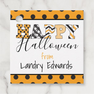 Happy Halloween Pattern Personalised Favour Tags