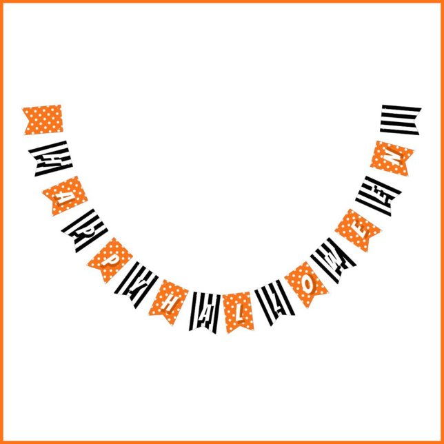 Happy Halloween Patterned Black and Orange Bunting (Creator Uploaded)