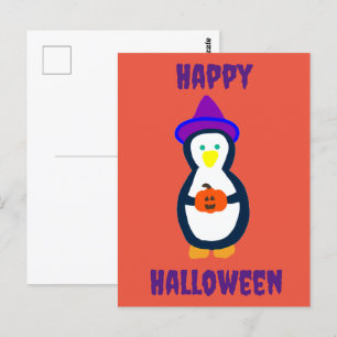 Happy Halloween Penguin Postcard