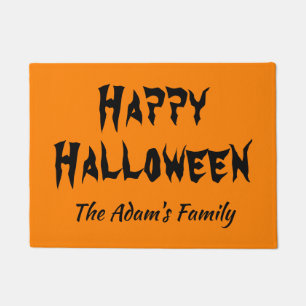 Happy Halloween Personalised Orange Doormat