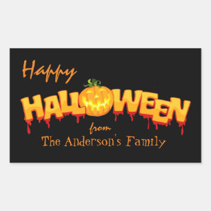 Happy Halloween Personalised  Rectangular Sticker